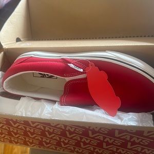 Red Vans never been worn
